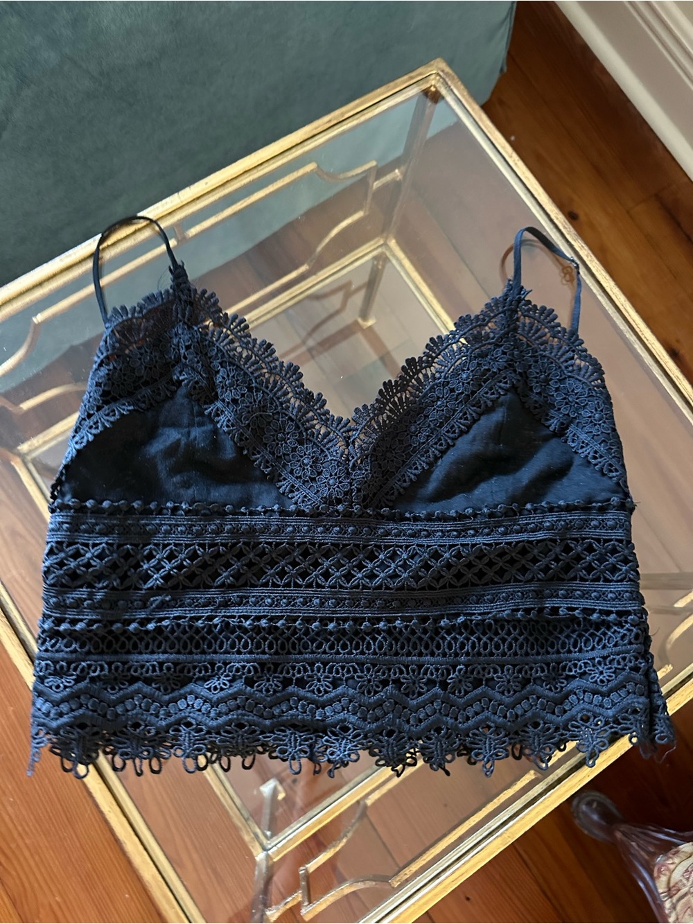 Do+Be Lace Trim Black Bralette Cami